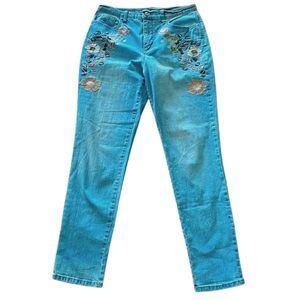 Floral embroidered Gloria Vanderbilt jeans